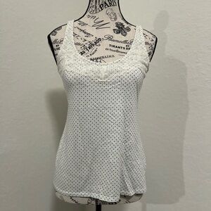 Elle Fitted Camisole with Lace Embellishment and Polka Dots